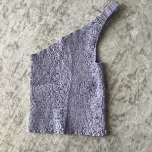 Lilac One-Shoulder Textured Top